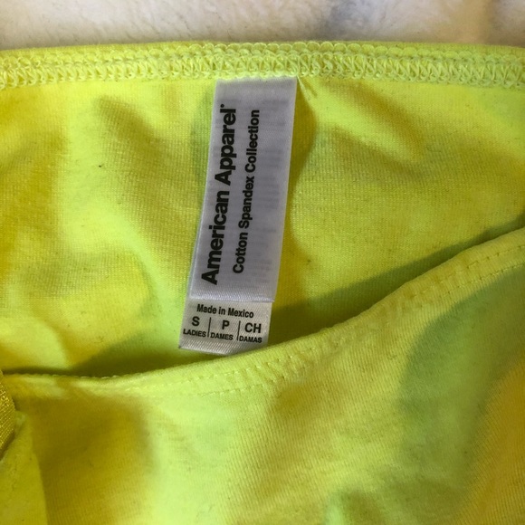 Neon Green American Apparel Cropped Tank Top - Picture 3 of 3